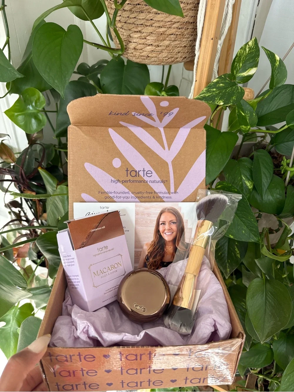 tarte macaron sculpt & bronze duo + brush - 2-in-1 cream + baked powder bronzer